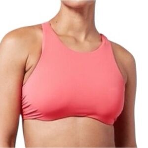 ATHLETA womens Maldives neon pink underwire cup bra bukini swim top 38 B/C NWOT